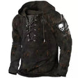 Gerald | Rugged Lace-Up Skull Hoodie