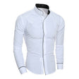 Men's Slim Fit Button-Down Shirt Stand Collar