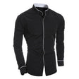 Men's Slim Fit Button-Down Shirt Stand Collar