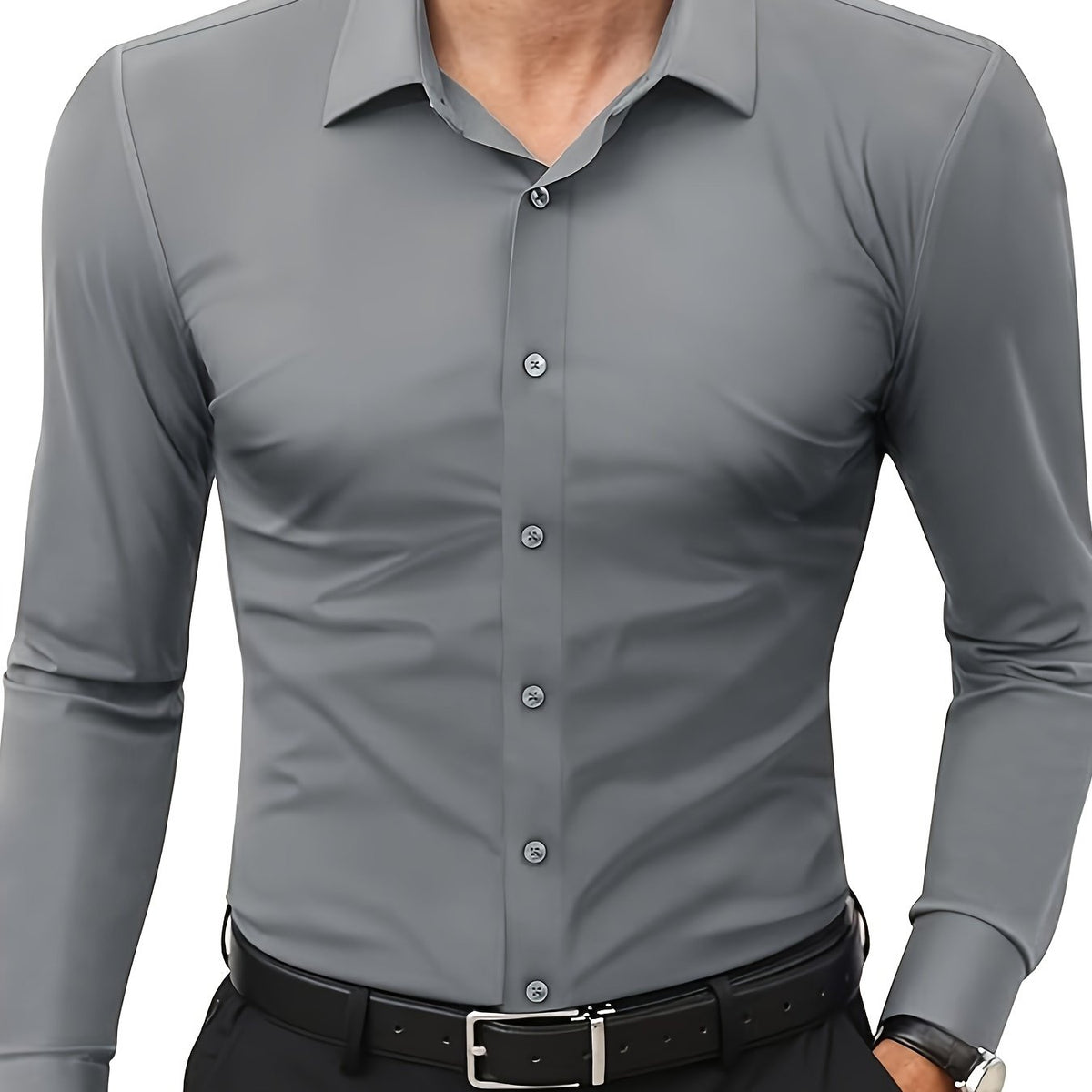 Henry | Elegant Slim-Fit Button-Up Shirt - Valereo