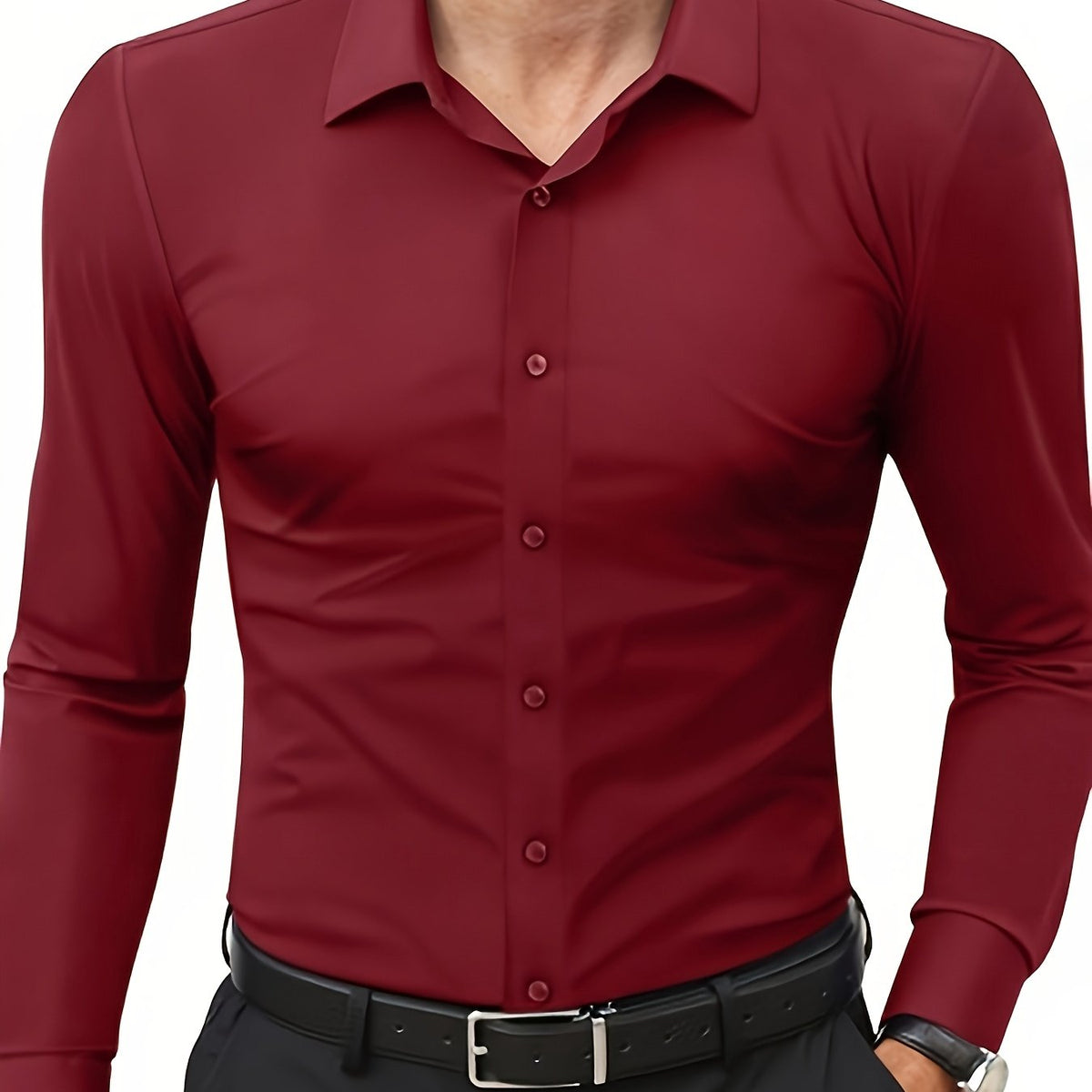 Henry | Elegant Slim-Fit Button-Up Shirt - Valereo