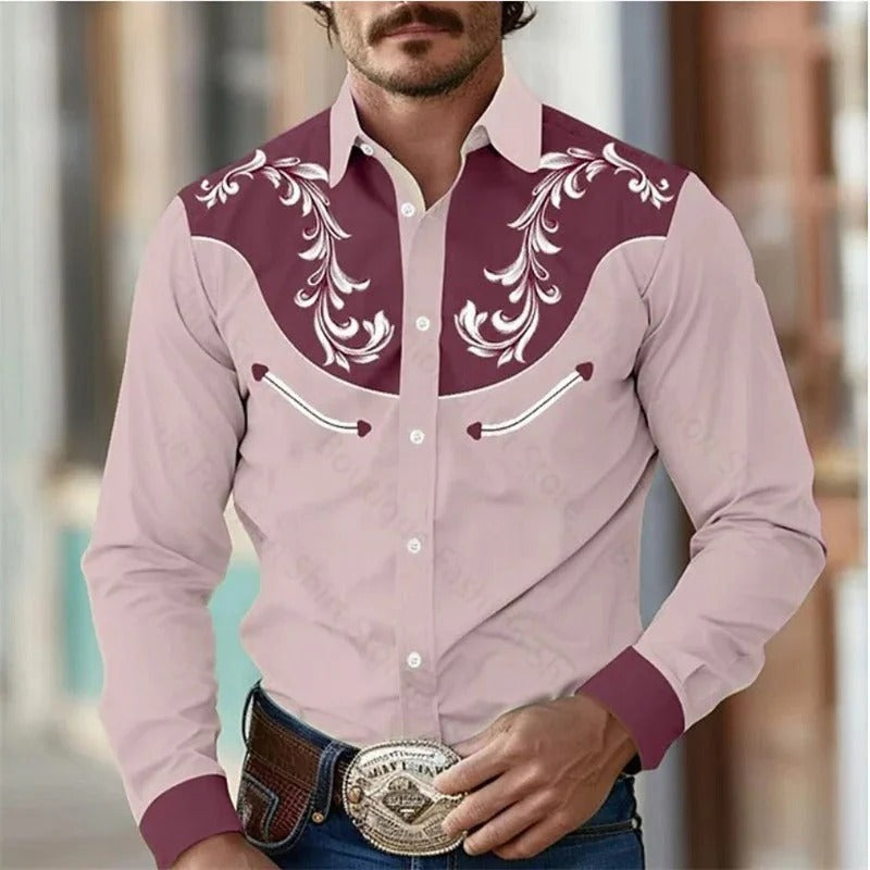 Henry | Stylish Western Embroidered Shirt - Valereo