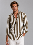 Men's Striped Linen Shirt Relaxed Fit