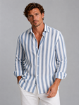 Men's Striped Linen Shirt Relaxed Fit