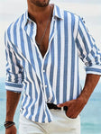 Men's Striped Button-Down Shirt Relaxed Fit