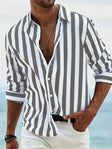Men's Striped Button-Down Shirt Relaxed Fit