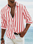 Men's Striped Button-Down Shirt Relaxed Fit