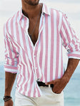Men's Striped Button-Down Shirt Relaxed Fit