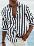 Men's Striped Button-Down Shirt Relaxed Fit
