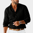 Men's Linen Button-Down Shirt Long Sleeves