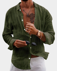 Men's Linen Button-Down Shirt Long Sleeve