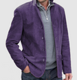 Men's Suede Blazer Jacket Notch Lapel