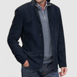 Men's Suede Blazer Jacket Notch Lapel