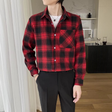 Men's Plaid Flannel Shirt Long Sleeve Relaxed Fit