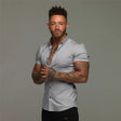 Men's Slim Fit Button-Down Shirt Short Sleeve