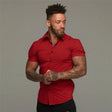 Men's Slim Fit Button-Down Shirt Short Sleeve