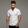 Men's Slim Fit Button-Down Shirt Short Sleeve