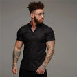 Men's Slim Fit Button-Down Shirt Short Sleeve