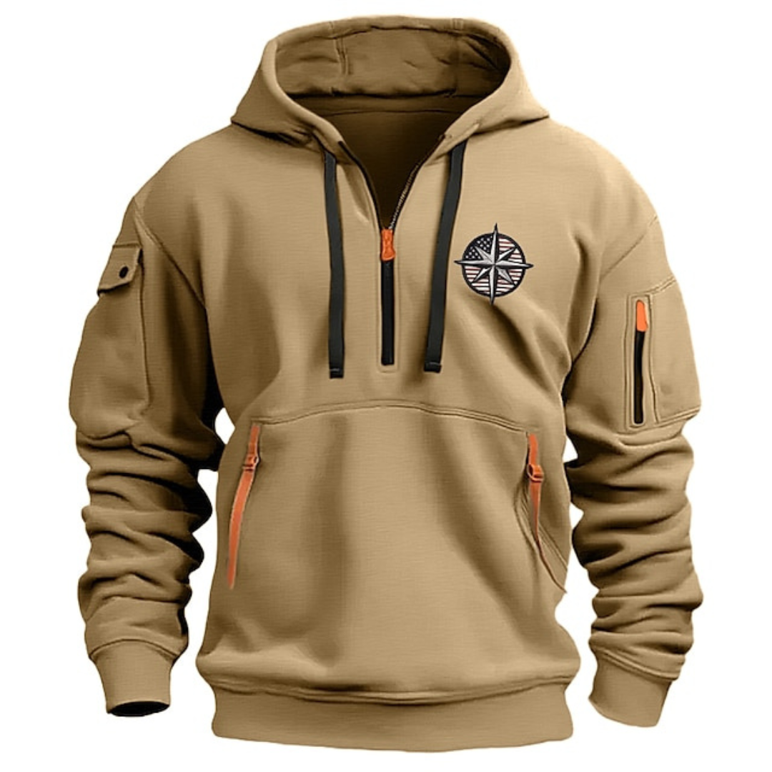 Jack | Casual Quarter-Zip Cargo Hoodie - Valereo
