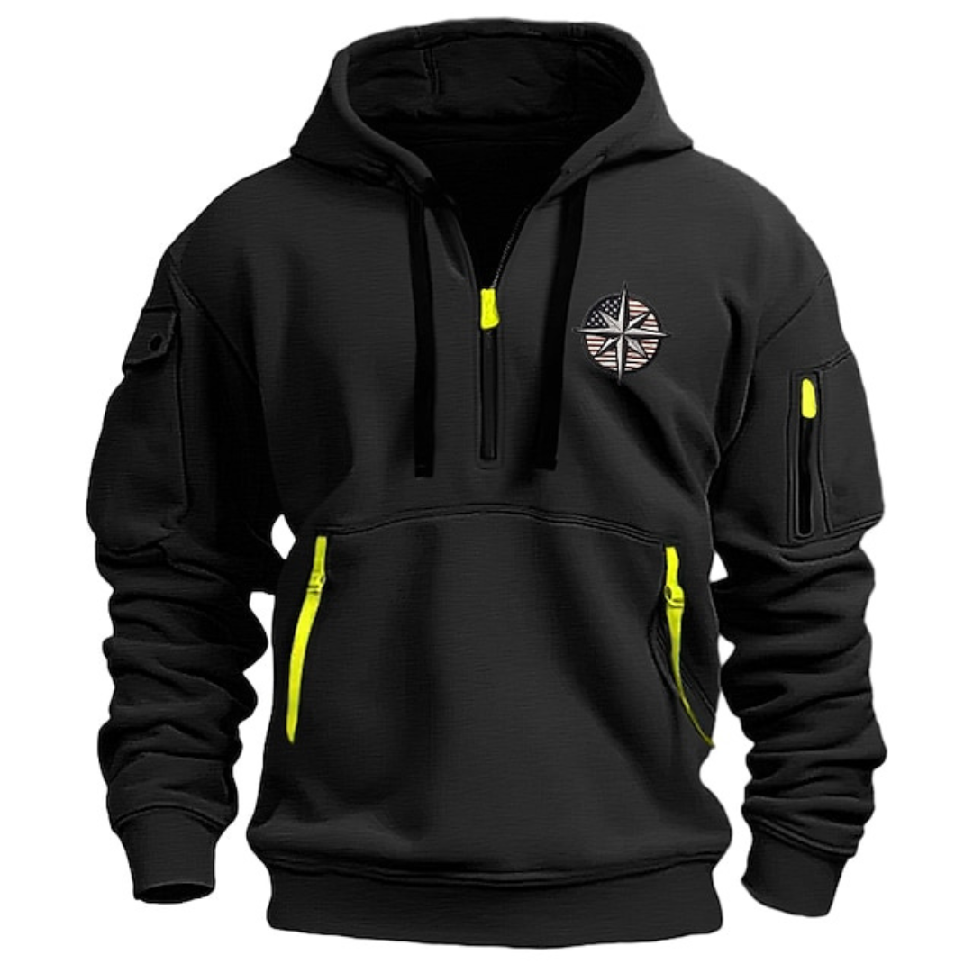 Jack | Casual Quarter-Zip Cargo Hoodie - Valereo