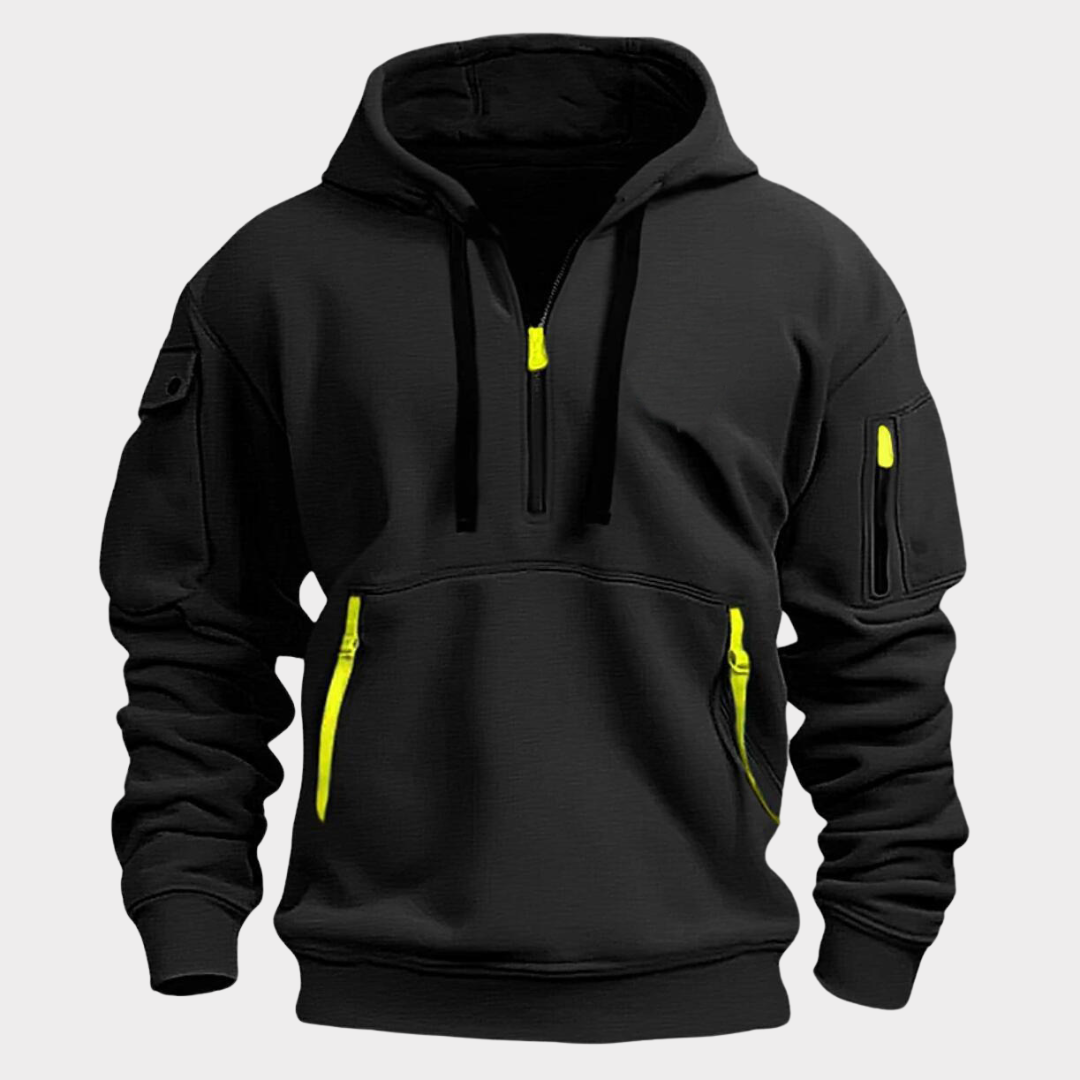 Jack | Modern Quarter-Zip Cargo Hoodie - Valereo