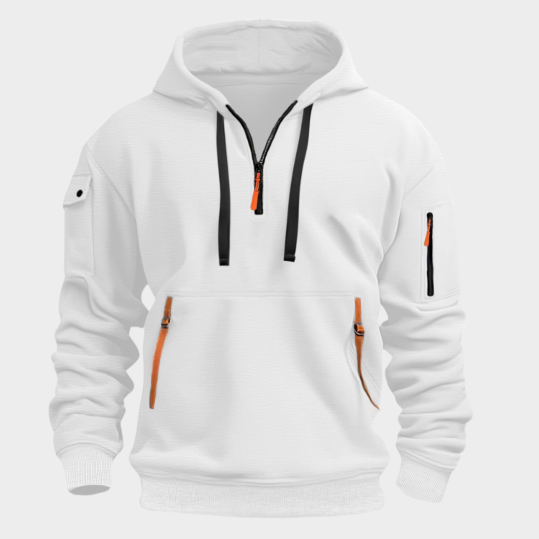 Jack | Modern Quarter-Zip Cargo Hoodie - Valereo