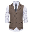 Jack | Refined Herringbone Tweed Vest - Valereo