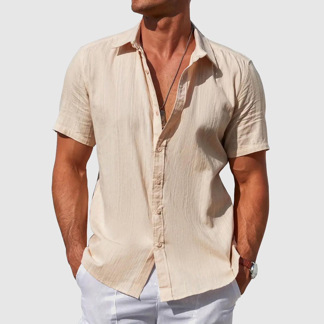 James | Breathable Linen Short-Sleeve Shirt - Valereo