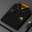 James | Classic Embroidered Contrast-Collar Polo Shirt - Valereo