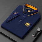 James | Classic Embroidered Contrast-Collar Polo Shirt - Valereo