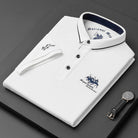 James | Classic Embroidered Contrast-Collar Polo Shirt - Valereo