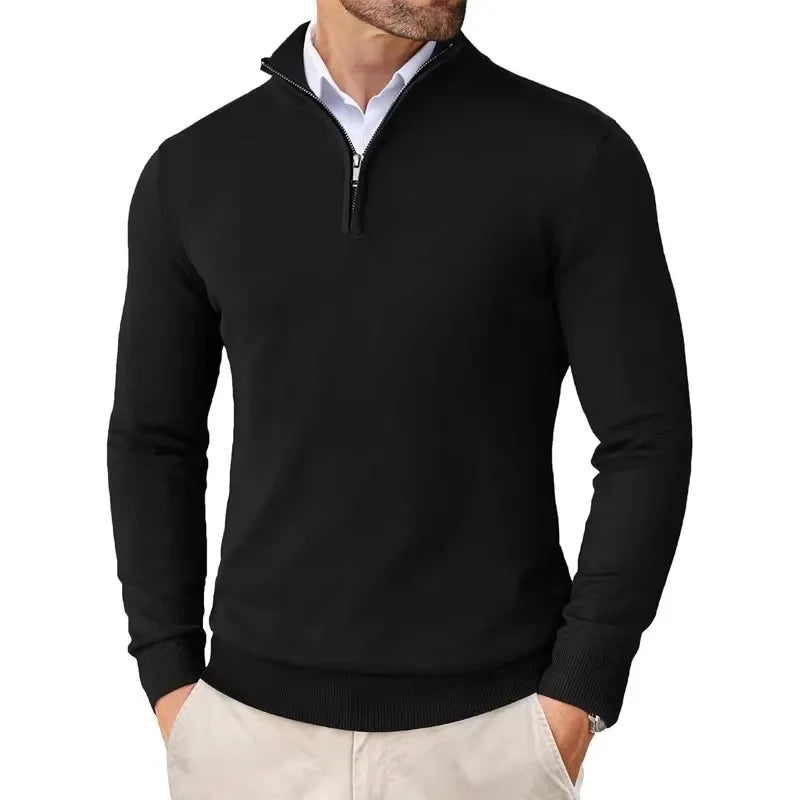 James | Classic Quarter-Zip Knit Sweater - Valereo