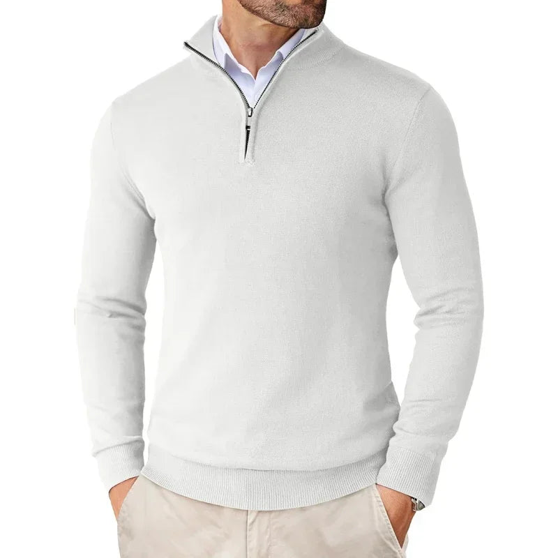 James | Classic Quarter-Zip Knit Sweater - Valereo