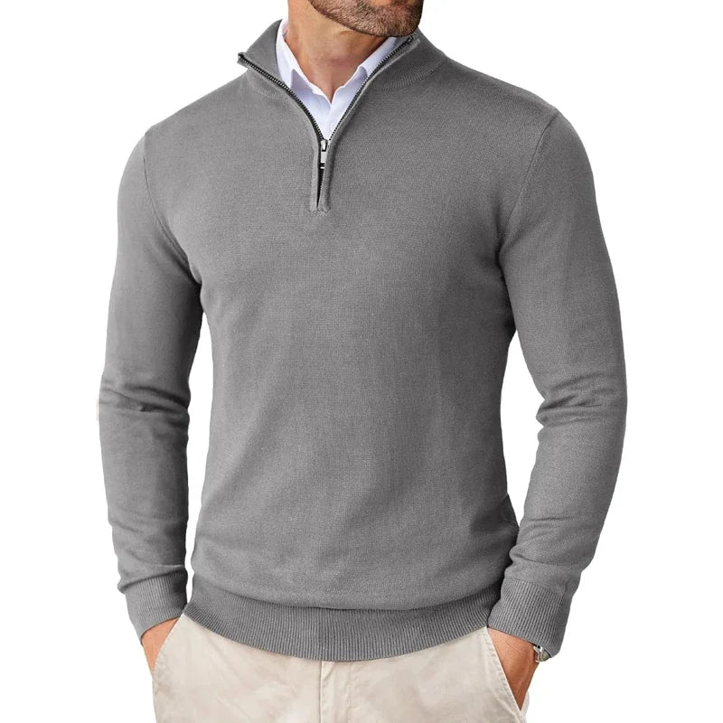 James | Classic Quarter-Zip Knit Sweater - Valereo