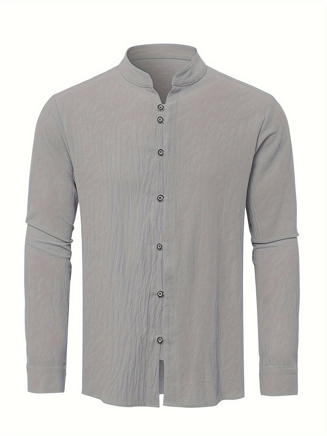 James | Relaxed Band Collar Cotton Shirt - Valereo
