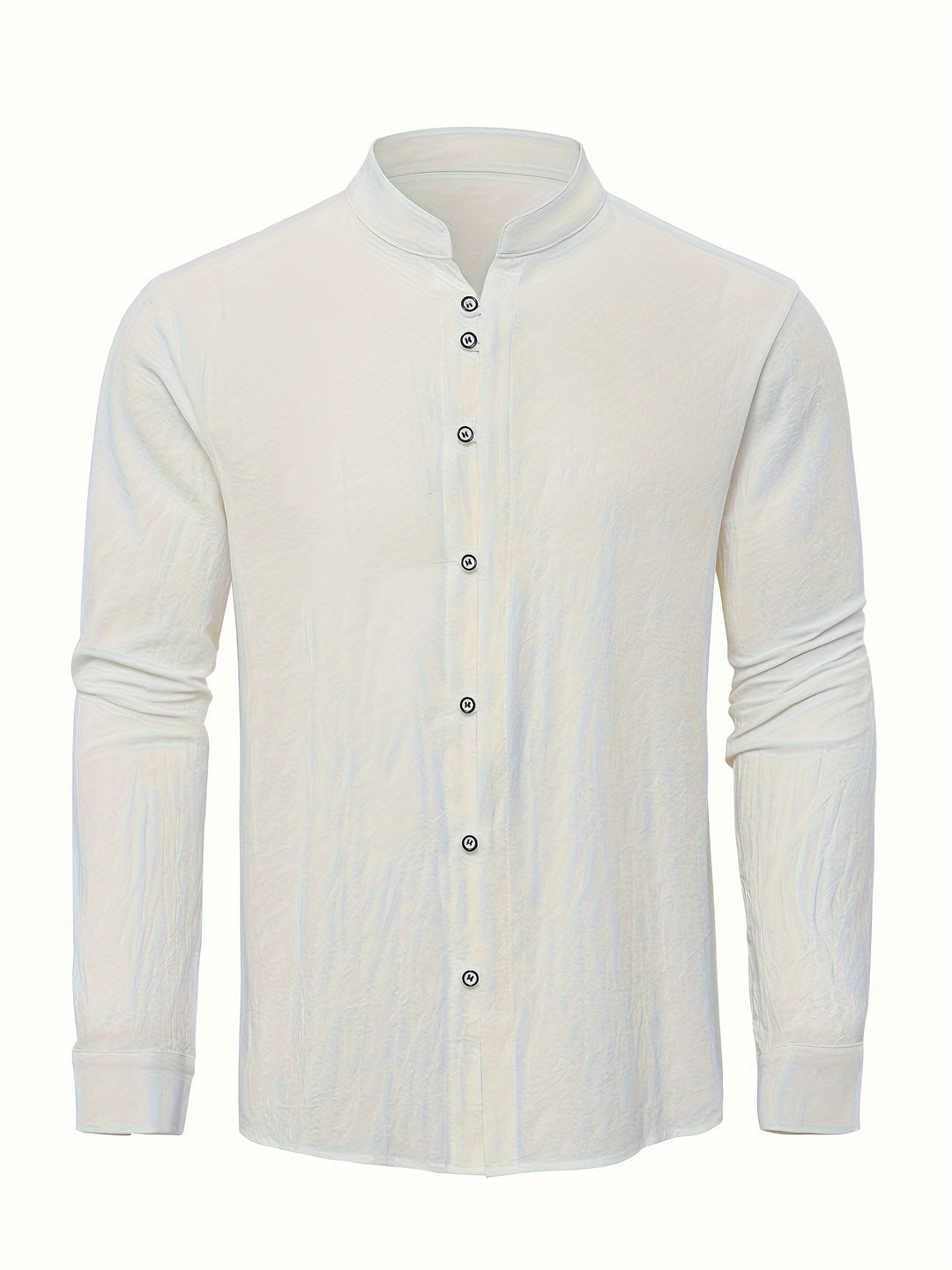 James | Relaxed Band Collar Cotton Shirt - Valereo