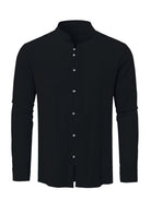 James | Relaxed Band Collar Cotton Shirt - Valereo