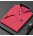 Men's Embroidered Polo Shirt Contrast Collar