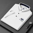 Men's Embroidered Polo Shirt Contrast Collar