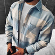 Men's Plaid Flannel Overshirt Chest Pocket