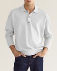 Men's Long Sleeve Polo Shirt Button Placket