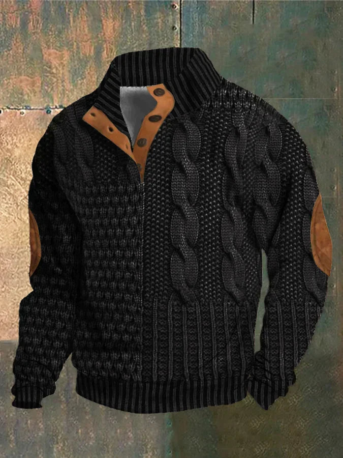Jason | Cozy Cable Knit Quarter-Zip Sweater - Valereo