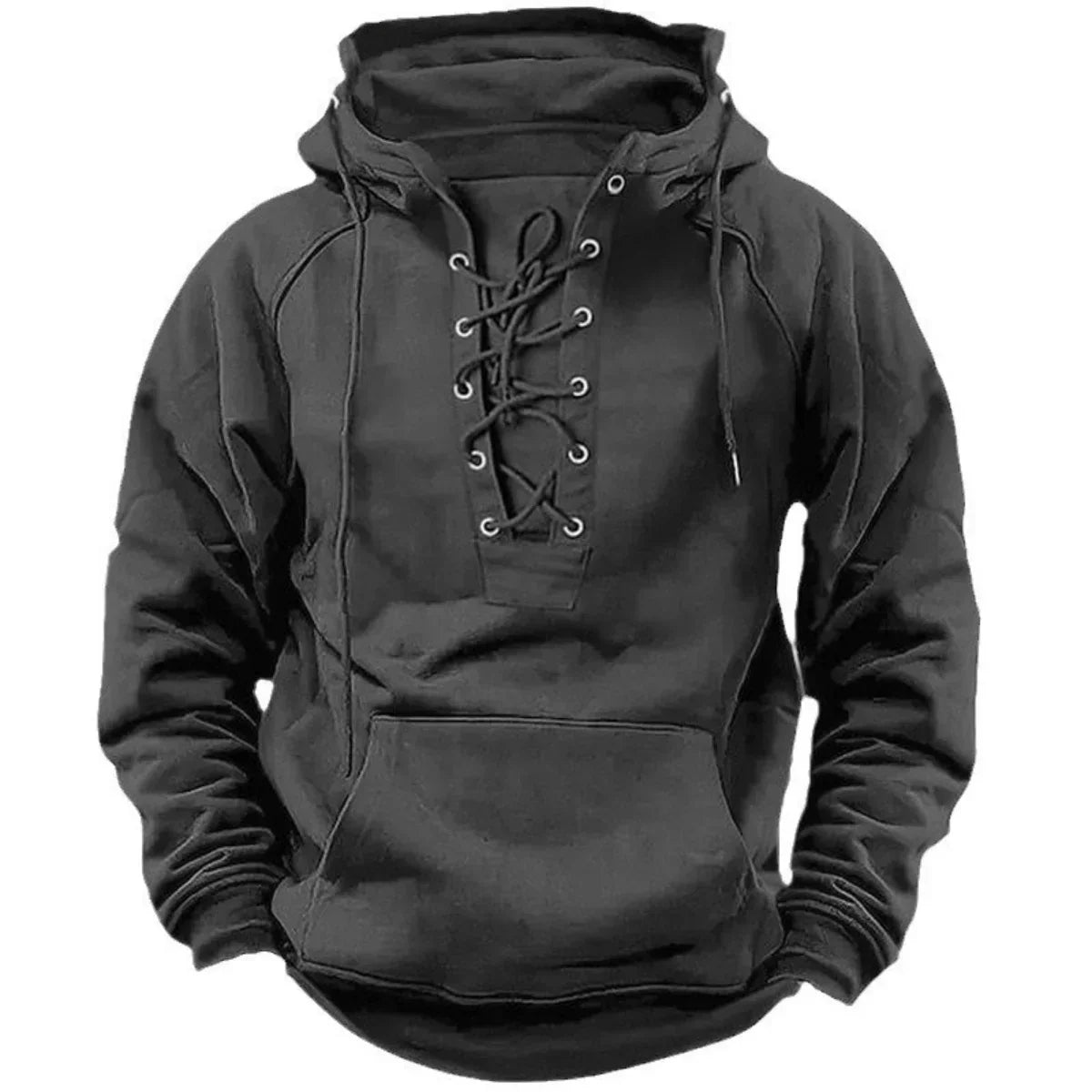 Jason | Modern Lace-Up Vintage Hoodie - Valereo