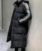 Jason | Modern Striped Long Puffer Jacket - Valereo