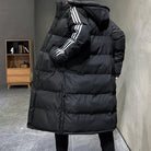 Jason | Modern Striped Long Puffer Jacket - Valereo