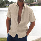 Jason | Relaxed Linen Button-Up Shirt - Valereo