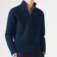 Men's Quarter Zip Knit Sweater Mock Neck