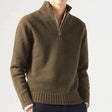 Men's Quarter Zip Knit Sweater Mock Neck