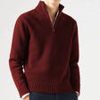Men's Quarter Zip Knit Sweater Mock Neck