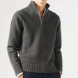 Men's Quarter Zip Knit Sweater Mock Neck
